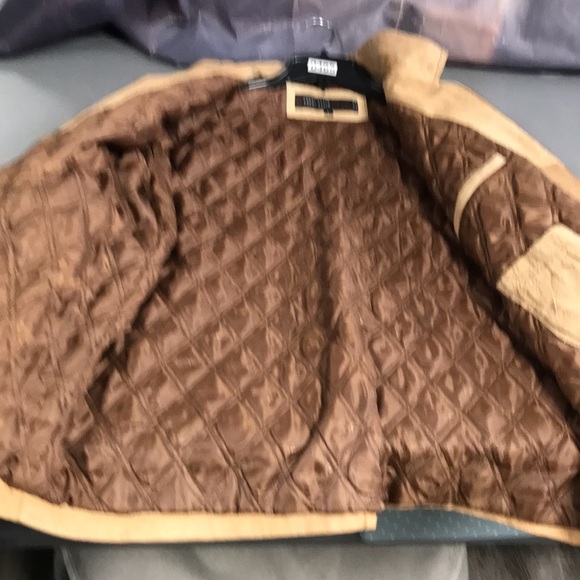 Perry Ellis America Tan Suede/Leather Jacket - Picture 11 of 16